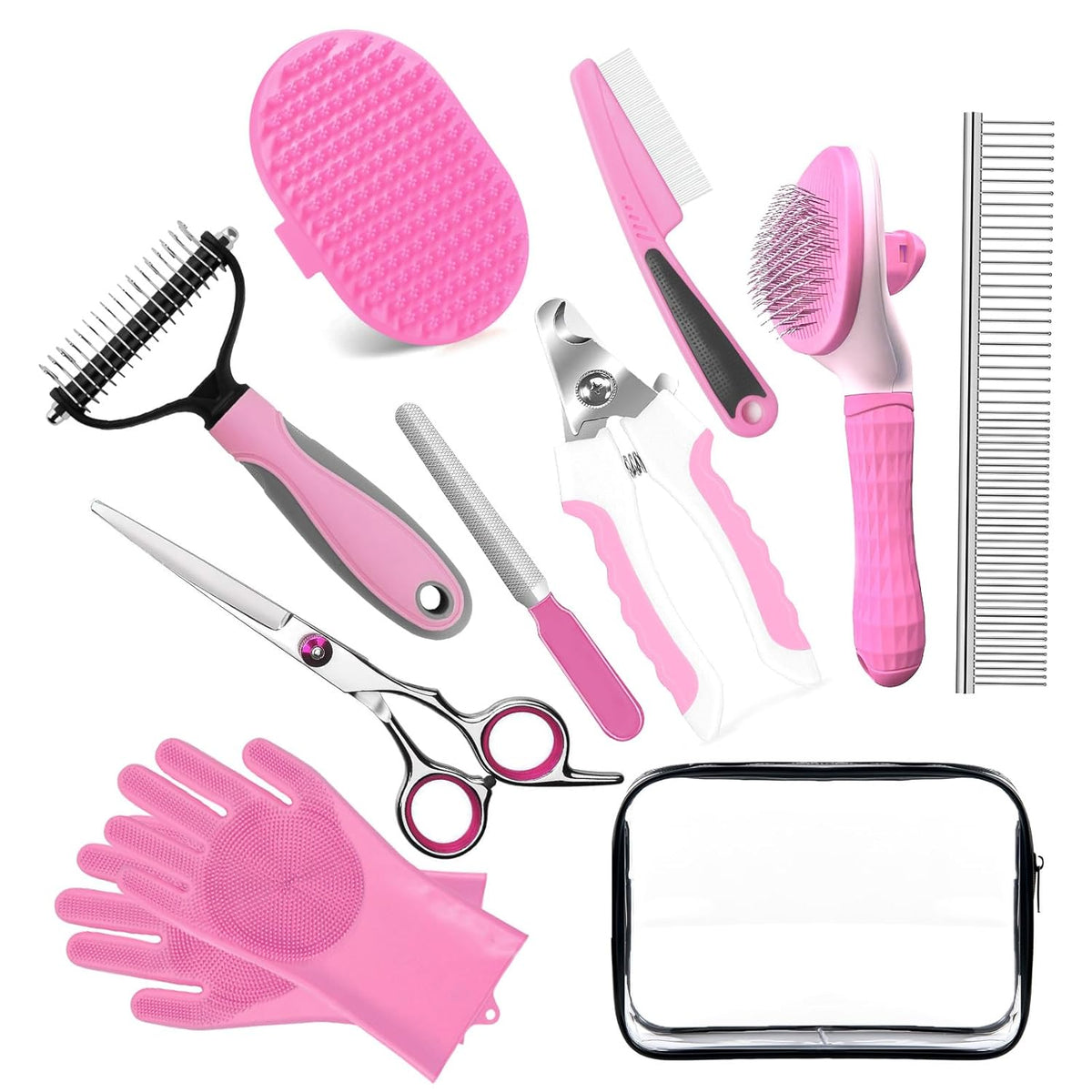 10-Piece Complete Pet Grooming Kit for Dogs & Cats