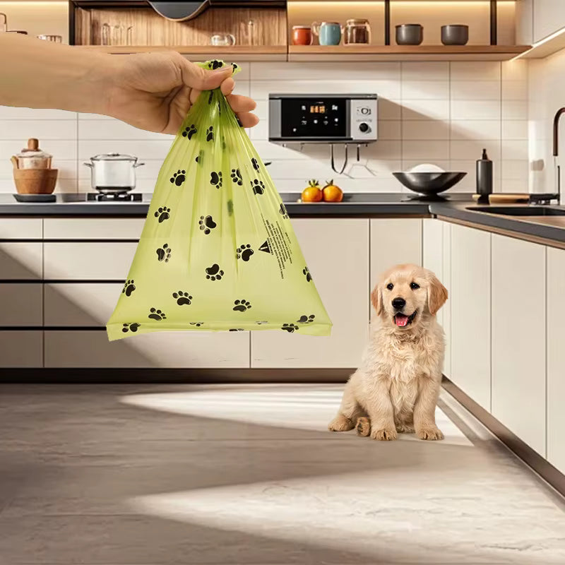 Eco-friendly dog poop bags compostable plant-based no toxins