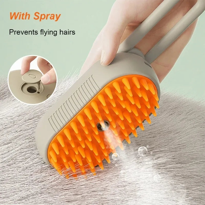 Electric pet steam brush massaging comb for cats and dogs all coats