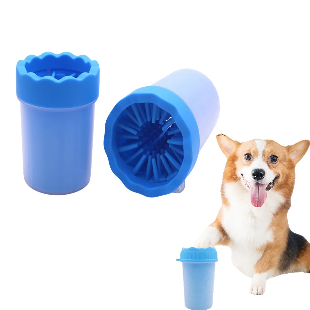 Portable dog paw cleaner cup muddy paw washer silicone bristles