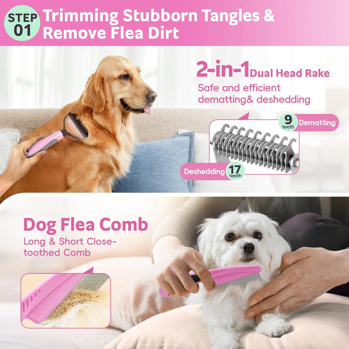 10-Piece Complete Pet Grooming Kit for Dogs & Cats