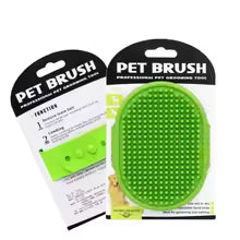 Close-up of silicone grooming glove soft bristles for pets