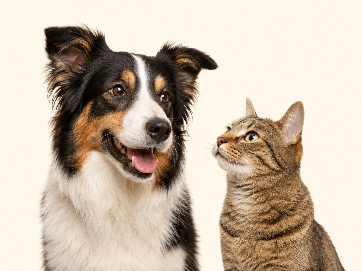 Happy dog and cat